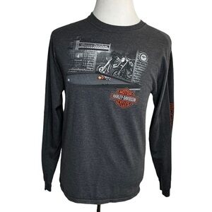 Harley-Davidson Motorcycles Biker Men’s ‘Man Cave’ Long Sleeve T-Shirt